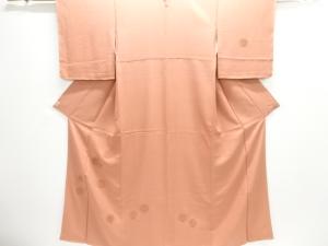 未使用品　ドロンワーク絵皿に花模様付け下げ色無地着物